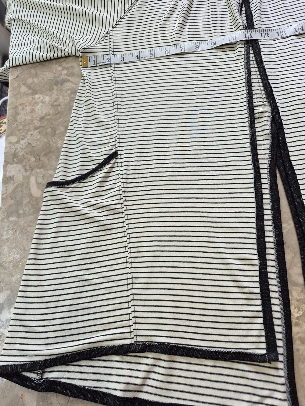 CAPOTE Striped Open-Front art to wear Laganlook long sleeve Cardigan Medium NWT - Picture 10 of 10